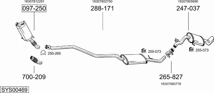 Bosal SYS00469 - Sistem de esapament - allinparts.ro