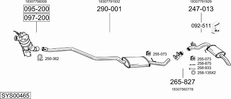 Bosal SYS00465 - Sistem de esapament - allinparts.ro