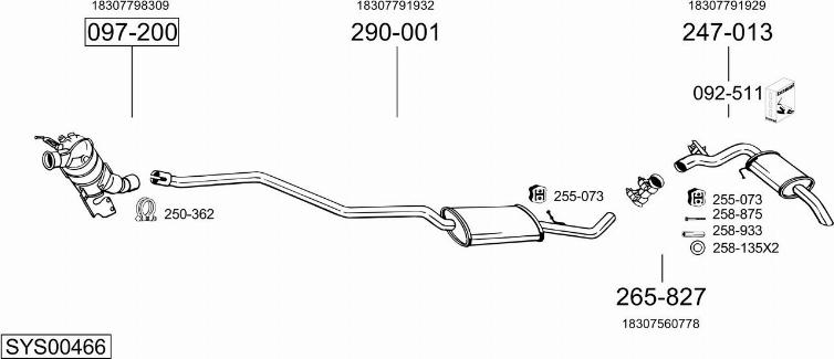 Bosal SYS00466 - Sistem de esapament - allinparts.ro