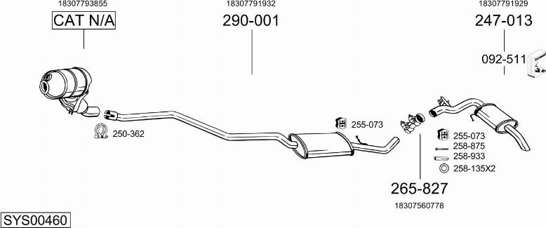 Bosal SYS00460 - Sistem de esapament - allinparts.ro