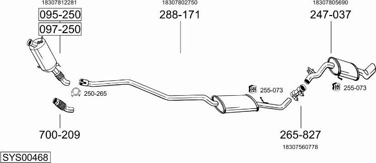 Bosal SYS00468 - Sistem de esapament - allinparts.ro