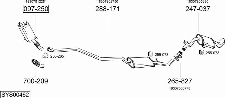 Bosal SYS00462 - Sistem de esapament - allinparts.ro