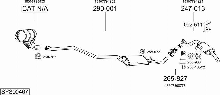 Bosal SYS00467 - Sistem de esapament - allinparts.ro
