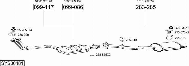 Bosal SYS00481 - Sistem de esapament - allinparts.ro