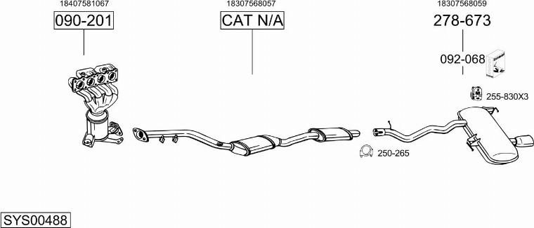 Bosal SYS00488 - Sistem de esapament - allinparts.ro