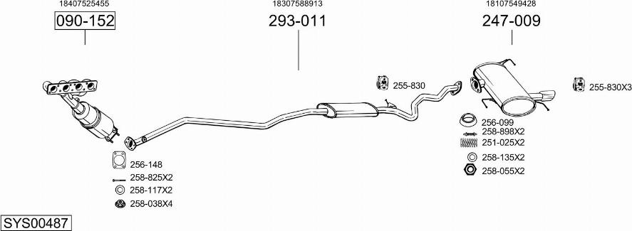 Bosal SYS00487 - Sistem de esapament - allinparts.ro