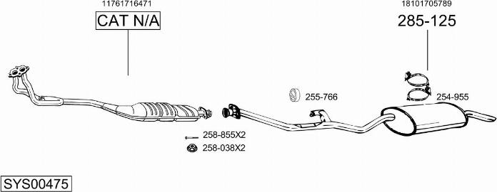 Bosal SYS00475 - Sistem de esapament - allinparts.ro