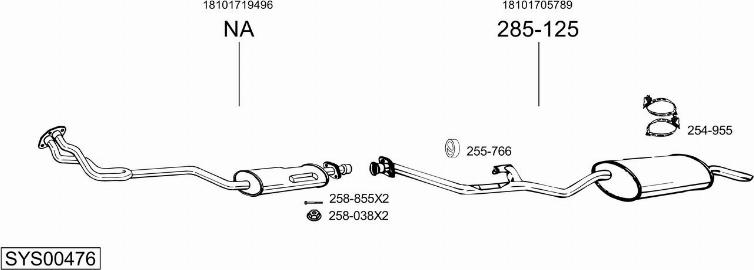 Bosal SYS00476 - Sistem de esapament - allinparts.ro