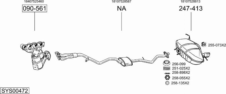Bosal SYS00472 - Sistem de esapament - allinparts.ro