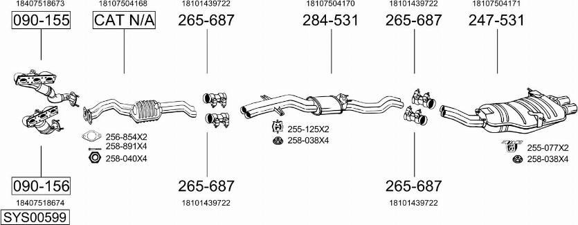 Bosal SYS00599 - Sistem de esapament - allinparts.ro