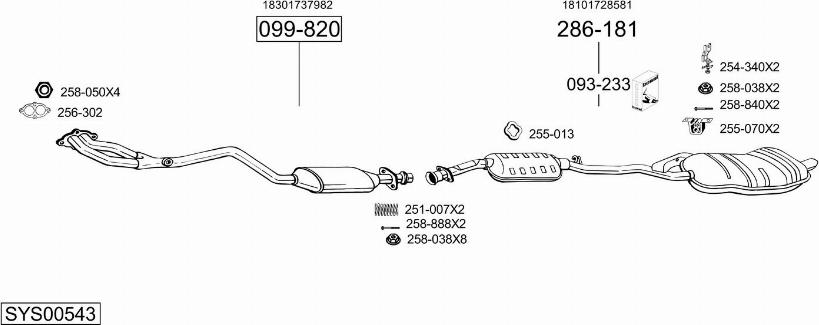 Bosal SYS00543 - Sistem de esapament - allinparts.ro