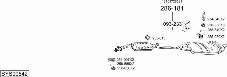 Bosal SYS00542 - Sistem de esapament - allinparts.ro