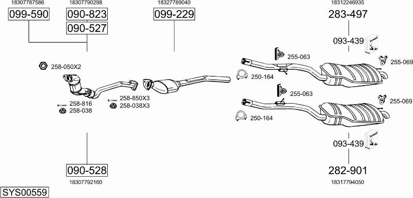 Bosal SYS00559 - Sistem de esapament - allinparts.ro