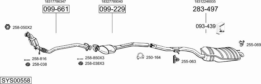 Bosal SYS00558 - Sistem de esapament - allinparts.ro