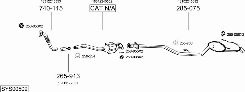 Bosal SYS00509 - Sistem de esapament - allinparts.ro