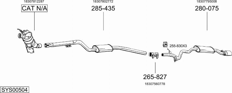 Bosal SYS00504 - Sistem de esapament - allinparts.ro
