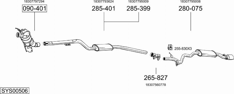 Bosal SYS00506 - Sistem de esapament - allinparts.ro
