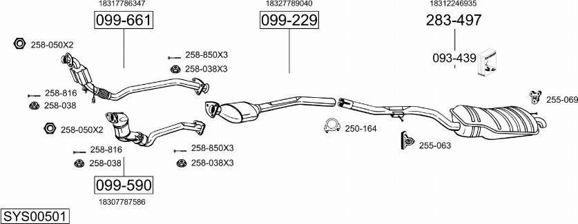 Bosal SYS00501 - Sistem de esapament - allinparts.ro