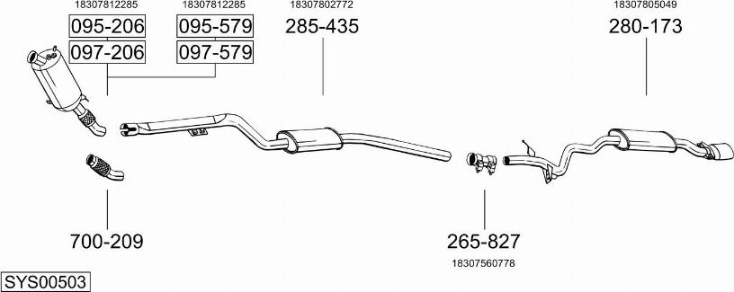 Bosal SYS00503 - Sistem de esapament - allinparts.ro