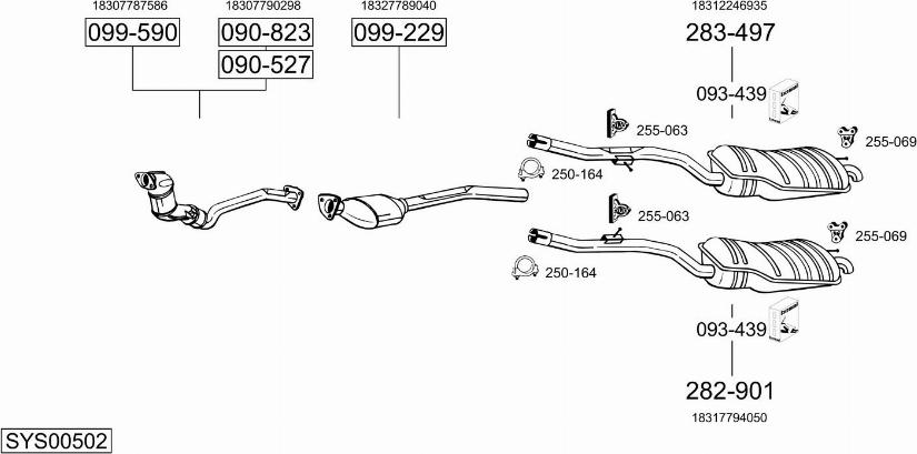 Bosal SYS00502 - Sistem de esapament - allinparts.ro