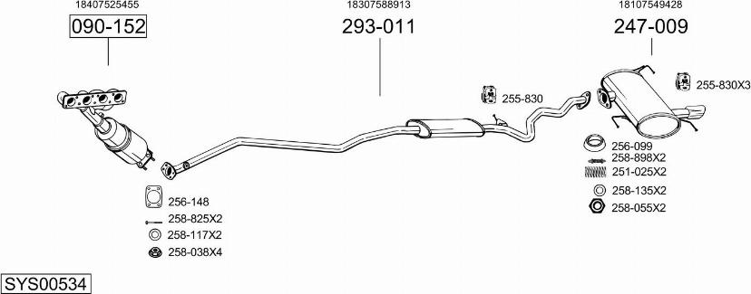 Bosal SYS00534 - Sistem de esapament - allinparts.ro