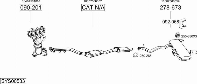 Bosal SYS00533 - Sistem de esapament - allinparts.ro