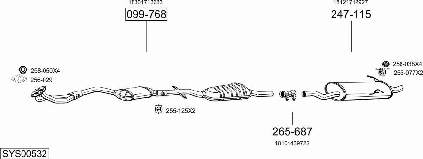Bosal SYS00532 - Sistem de esapament - allinparts.ro