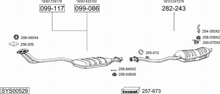 Bosal SYS00529 - Sistem de esapament - allinparts.ro