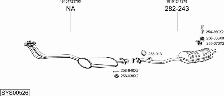 Bosal SYS00526 - Sistem de esapament - allinparts.ro