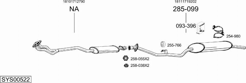Bosal SYS00522 - Sistem de esapament - allinparts.ro