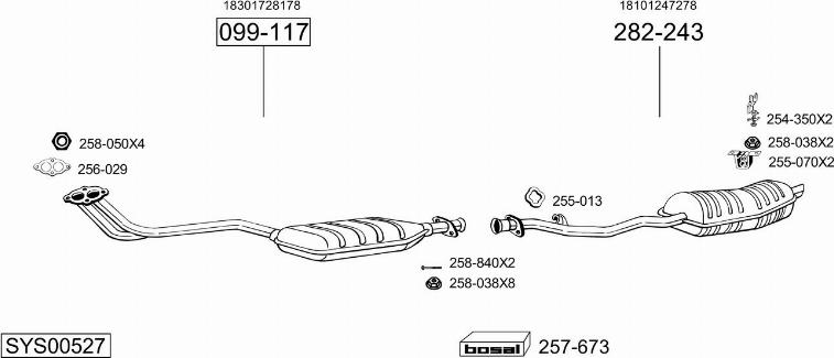 Bosal SYS00527 - Sistem de esapament - allinparts.ro