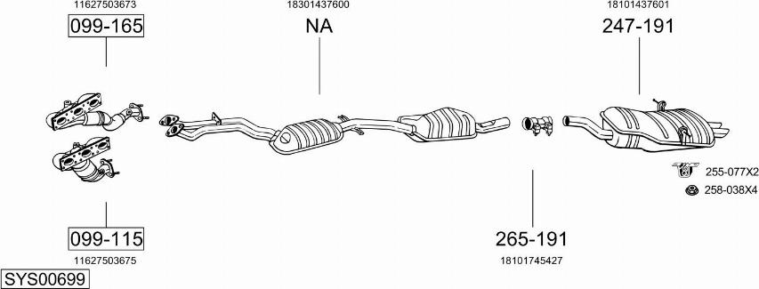 Bosal SYS00699 - Sistem de esapament - allinparts.ro