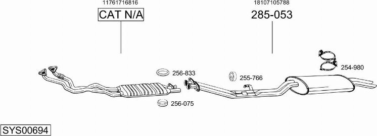 Bosal SYS00694 - Sistem de esapament - allinparts.ro