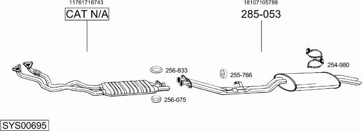 Bosal SYS00695 - Sistem de esapament - allinparts.ro