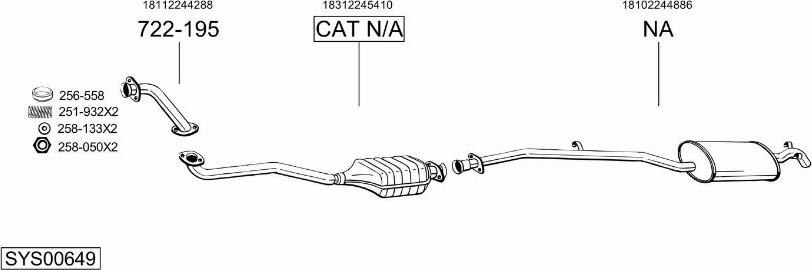 Bosal SYS00649 - Sistem de esapament - allinparts.ro
