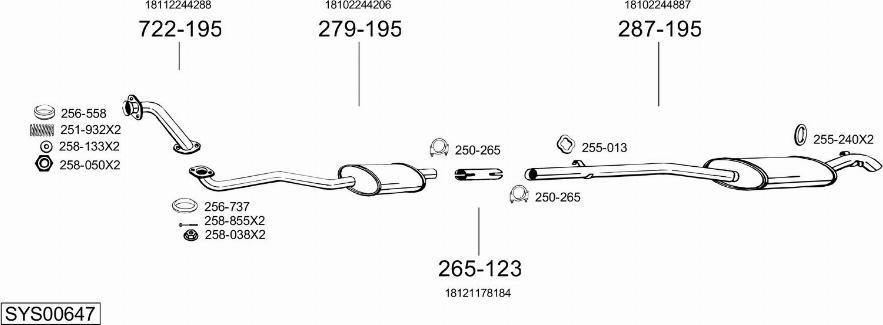 Bosal SYS00647 - Sistem de esapament - allinparts.ro