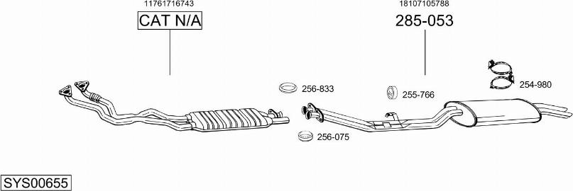 Bosal SYS00655 - Sistem de esapament - allinparts.ro