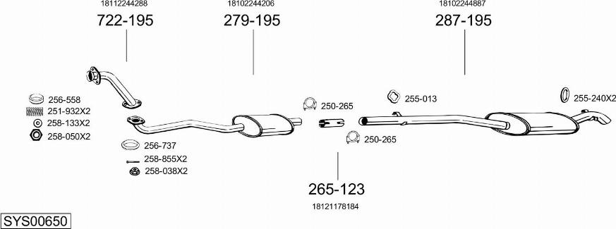 Bosal SYS00650 - Sistem de esapament - allinparts.ro