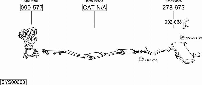 Bosal SYS00603 - Sistem de esapament - allinparts.ro