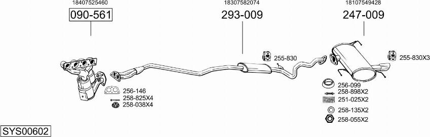 Bosal SYS00602 - Sistem de esapament - allinparts.ro