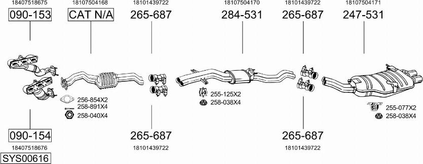 Bosal SYS00616 - Sistem de esapament - allinparts.ro