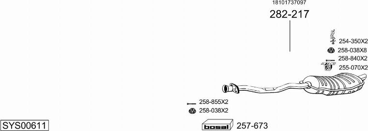 Bosal SYS00611 - Sistem de esapament - allinparts.ro