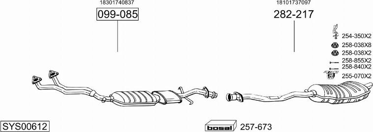 Bosal SYS00612 - Sistem de esapament - allinparts.ro