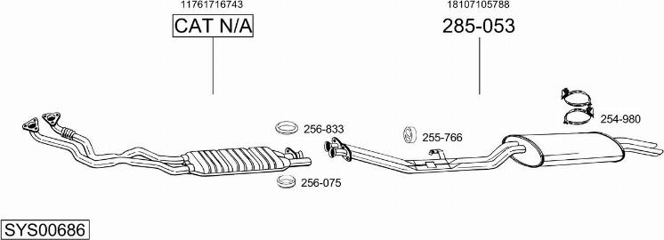 Bosal SYS00686 - Sistem de esapament - allinparts.ro