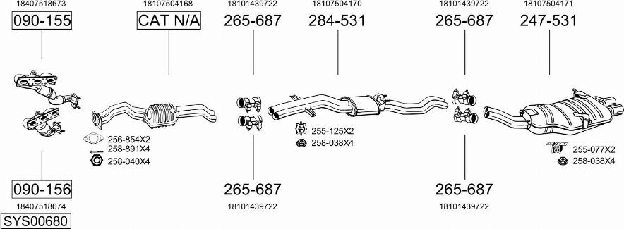 Bosal SYS00680 - Sistem de esapament - allinparts.ro