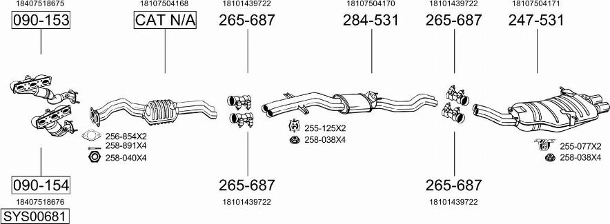 Bosal SYS00681 - Sistem de esapament - allinparts.ro