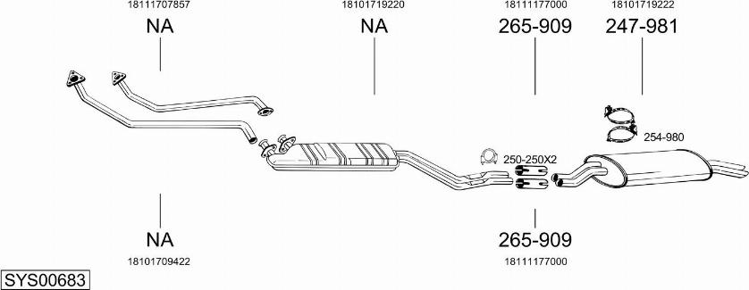 Bosal SYS00683 - Sistem de esapament - allinparts.ro