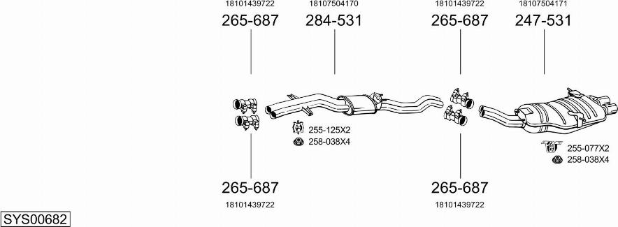 Bosal SYS00682 - Sistem de esapament - allinparts.ro