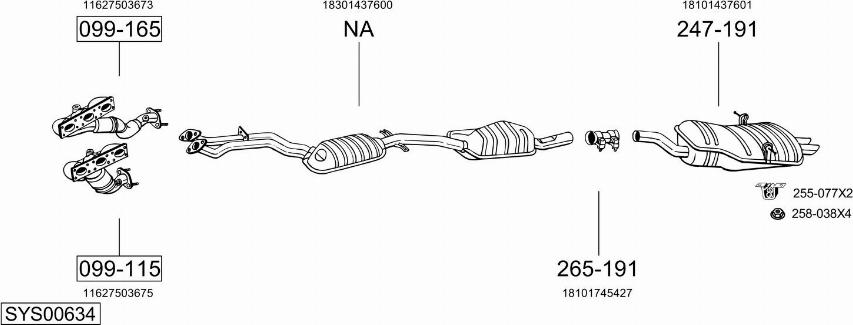Bosal SYS00634 - Sistem de esapament - allinparts.ro