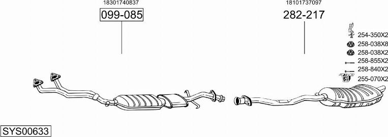 Bosal SYS00633 - Sistem de esapament - allinparts.ro